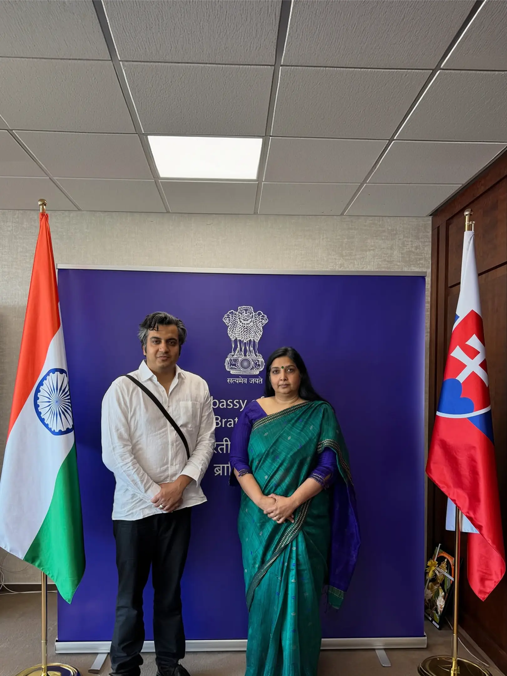 With Ambassador of India to Slovakia, Apoorva Srivastava at Embassy of India, Bratislava in Jun '26